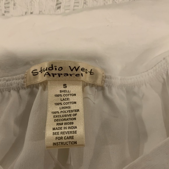 White Lace Peasant Skirt Long Summer Picnic - Picture 4 of 4